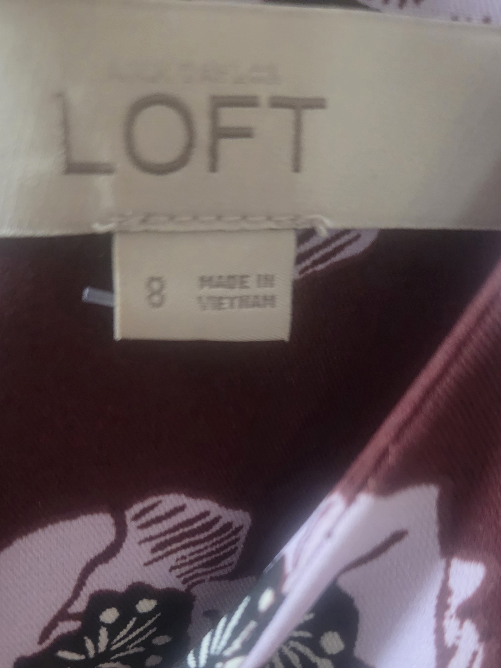 LOFT Maroon Floral Long-Sleeve Girls Dress - Picture 2 of 5